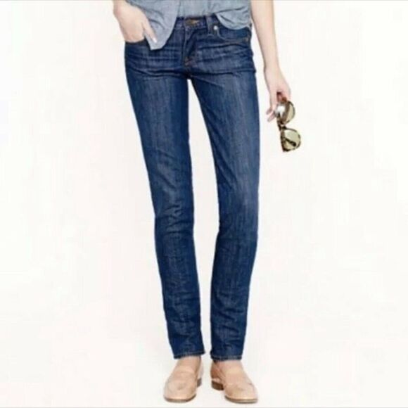 J Crew Matchstic Stretch Dark Wash Blue Jeans Size 28S - Picture 1 of 16
